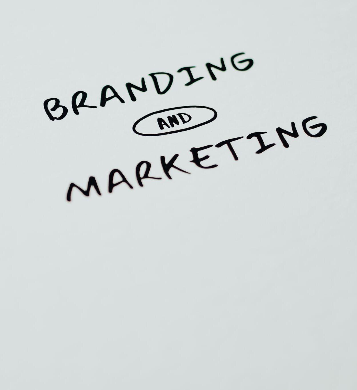 A minimalist image featuring the words 'Branding' and 'Marketing' on a white background, ideal for digital marketing themes.